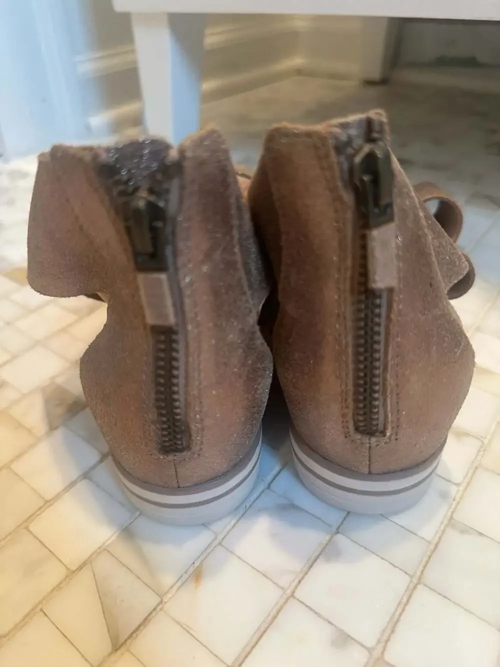 Eileen Fisher Gold Metallic Sport Platform Sandal Leather Women's Size 7.5